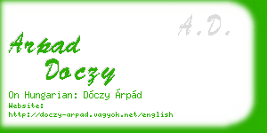 arpad doczy business card